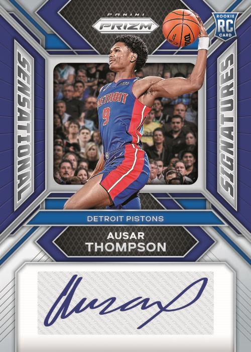 2023-24-Panini-Prizm-Basketball-Cards-Ausar-Thompson-Sensational-Signatures-Blue 2023/24 Panini Prizm Basketball Hobby Box