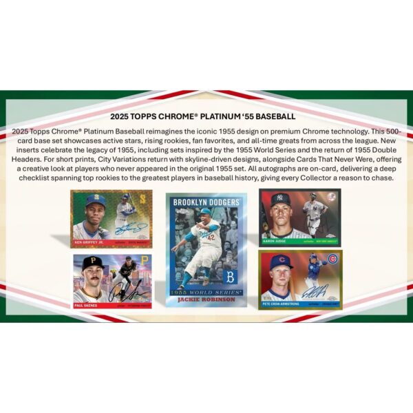 25-chromebb-platinum-ss-2 2025 Topps Chrome Platinum '55 Baseball Blaster Box