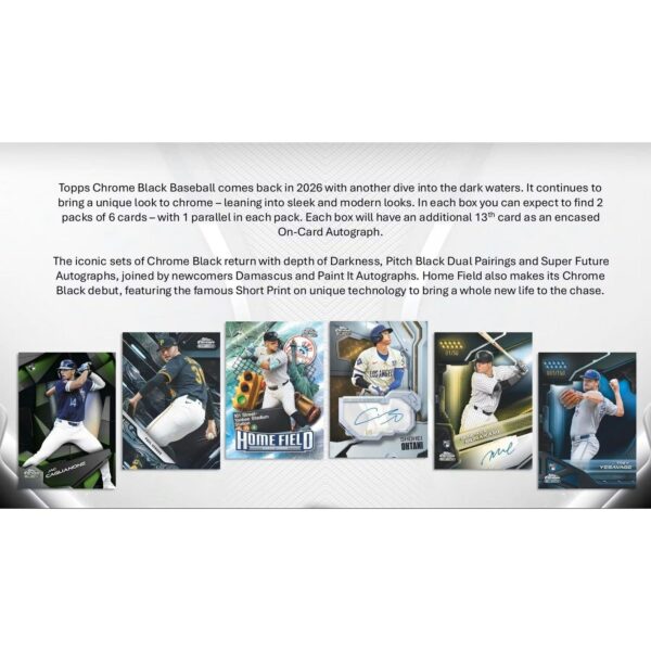 26-chromeblackbb-ss-2 2026 Topps Chrome Black Baseball Hobby Box