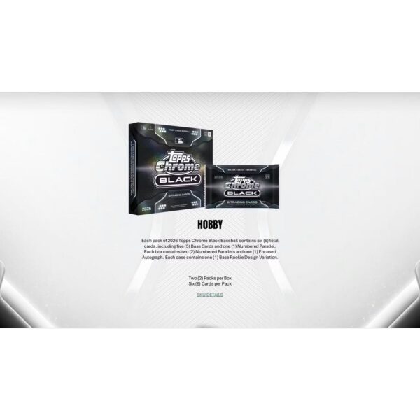 26-chromeblackbb-ss-3-1 2026 Topps Chrome Black Baseball Hobby Box