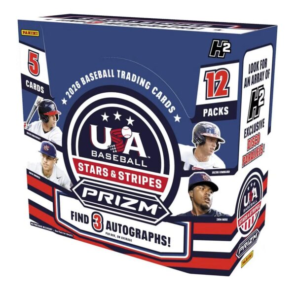 26_usa_bb_stars_stripes_hobbyh2 2026 Panini Stars & Stripes Prizm Baseball H2 Box