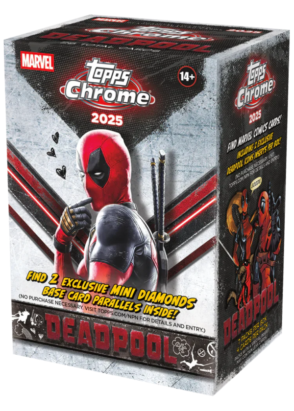 848bf9c3be8f6e7045362bbf62ec70cf874f8dea_ecom_25DPWC_FGC6435_VBX 2025 Topps Chrome Deadpool Value Box
