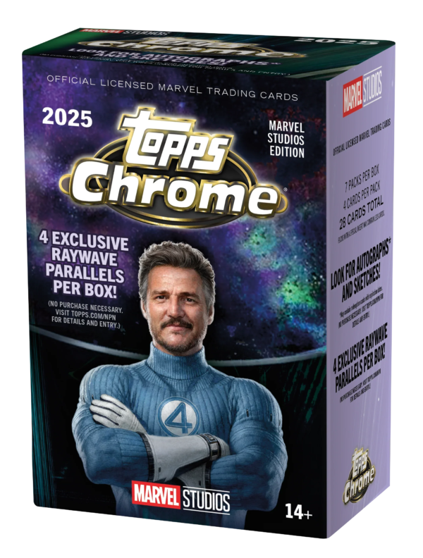 d28c7cc4bc659fe033f1dc219a93e5898c6c332f_25MVRC_FGCXXXX_VBX 2025 Topps Marvel Studios Chrome Blaster Box