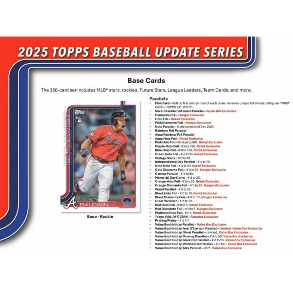 mlbupdateblaster25-3 2025 Topps Update Series Baseball Fat Pack