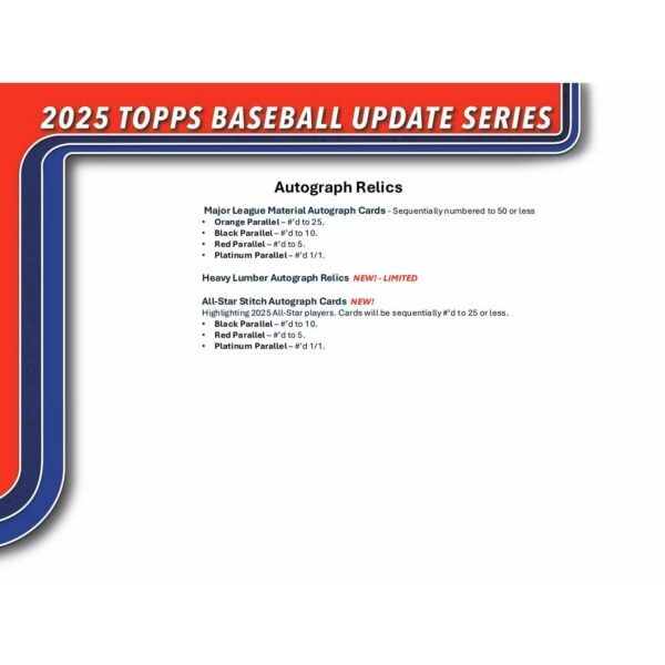 mlbupdateblaster25-7 2025 Topps Update Series Baseball Fat Pack