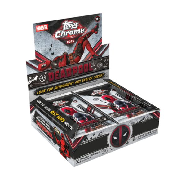 resizingforshopify-2026-03-12T125210.553.png 2025 Topps Chrome Deadpool Hobby Box